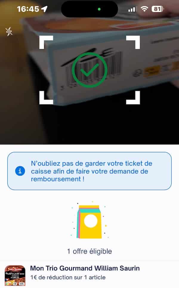 shopmium vérification article éligible scan code barres