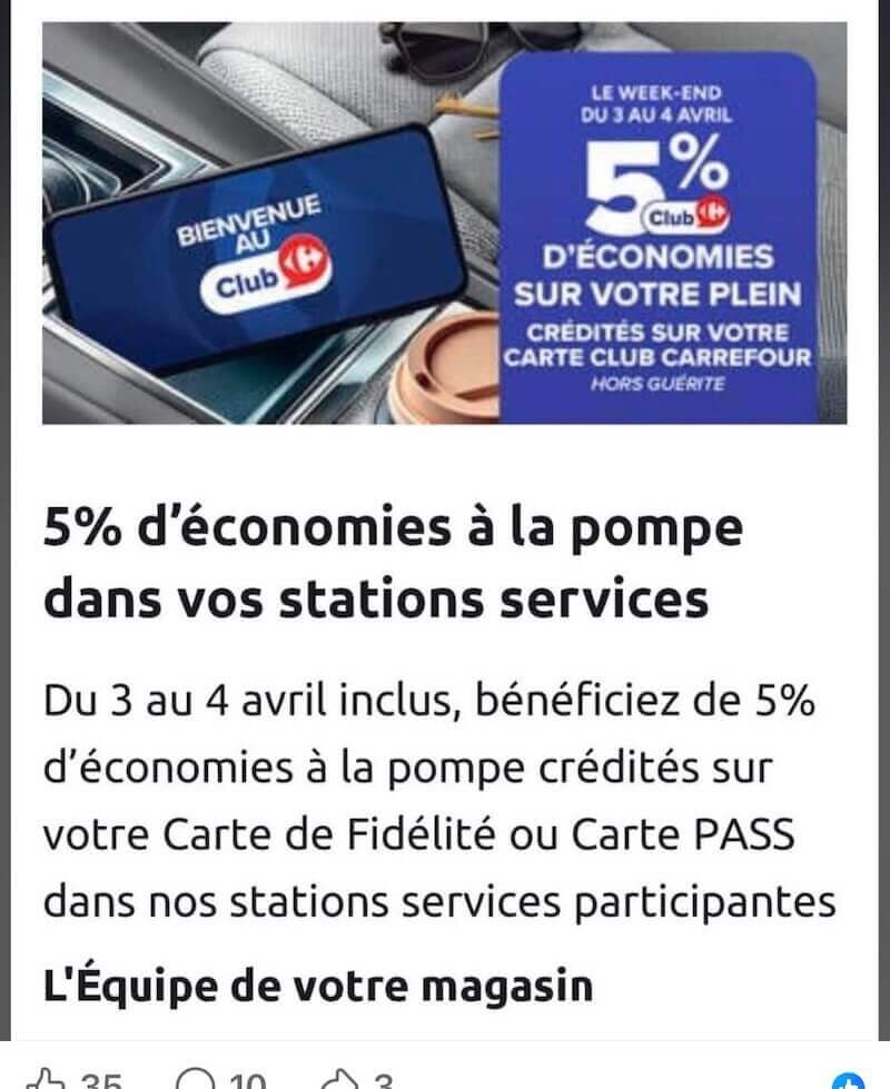 promo carrefour carburant essence supermarché
