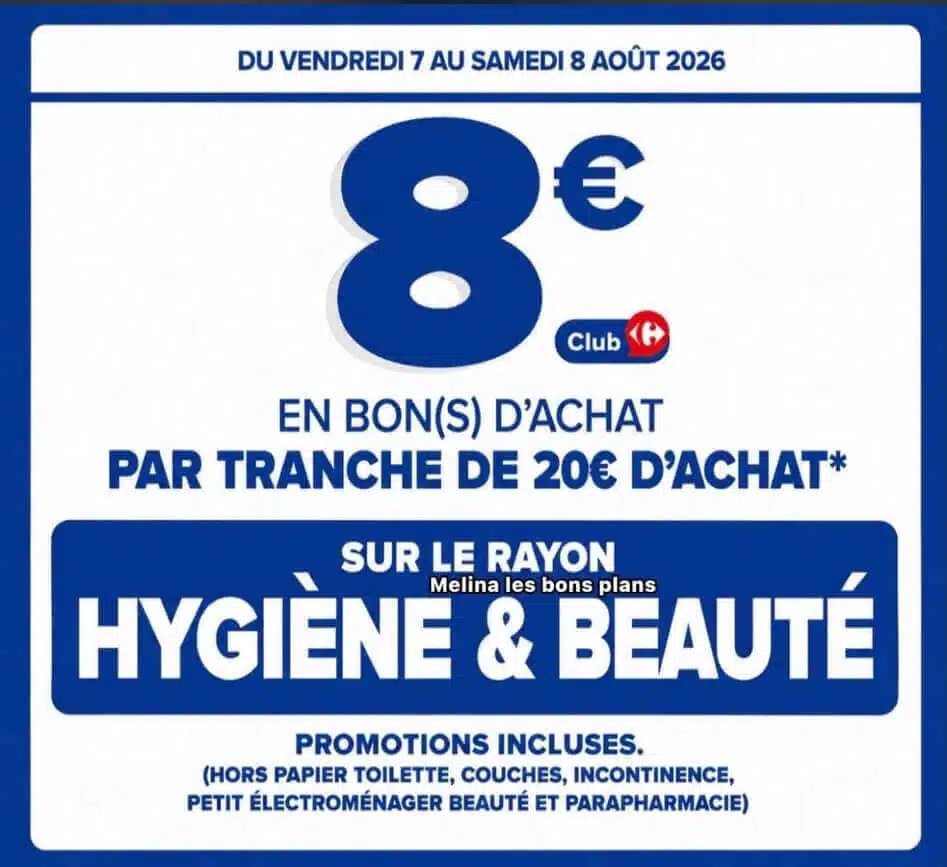 carrefour bon d'achat promo rayon hygiène beauté