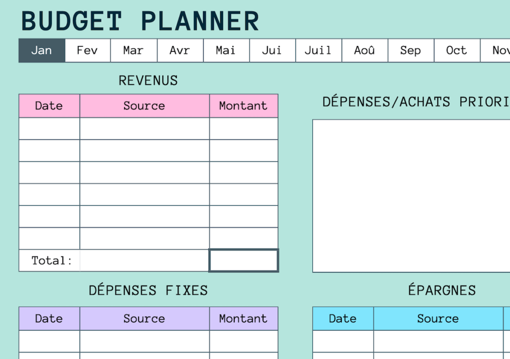 Budget planner à imprimer (gratuit) et ses avantages expliqués · Radin