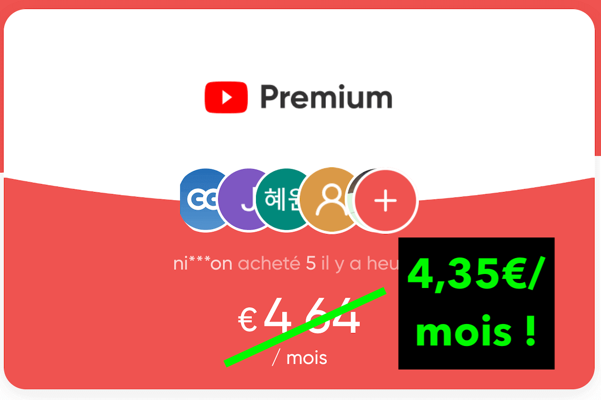 youtube premium pas cher