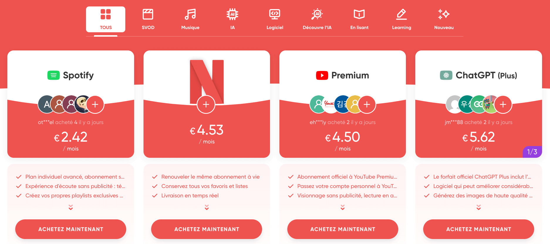 gamsgo abonnements netflix spotify youtube premium chatgpt 2025