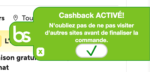 Bestshopping avis extension cashback Memo navigateur activé