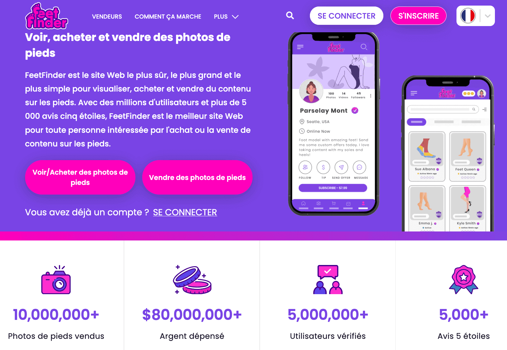 Feetfinder avis site pour vendre ses photos de pieds