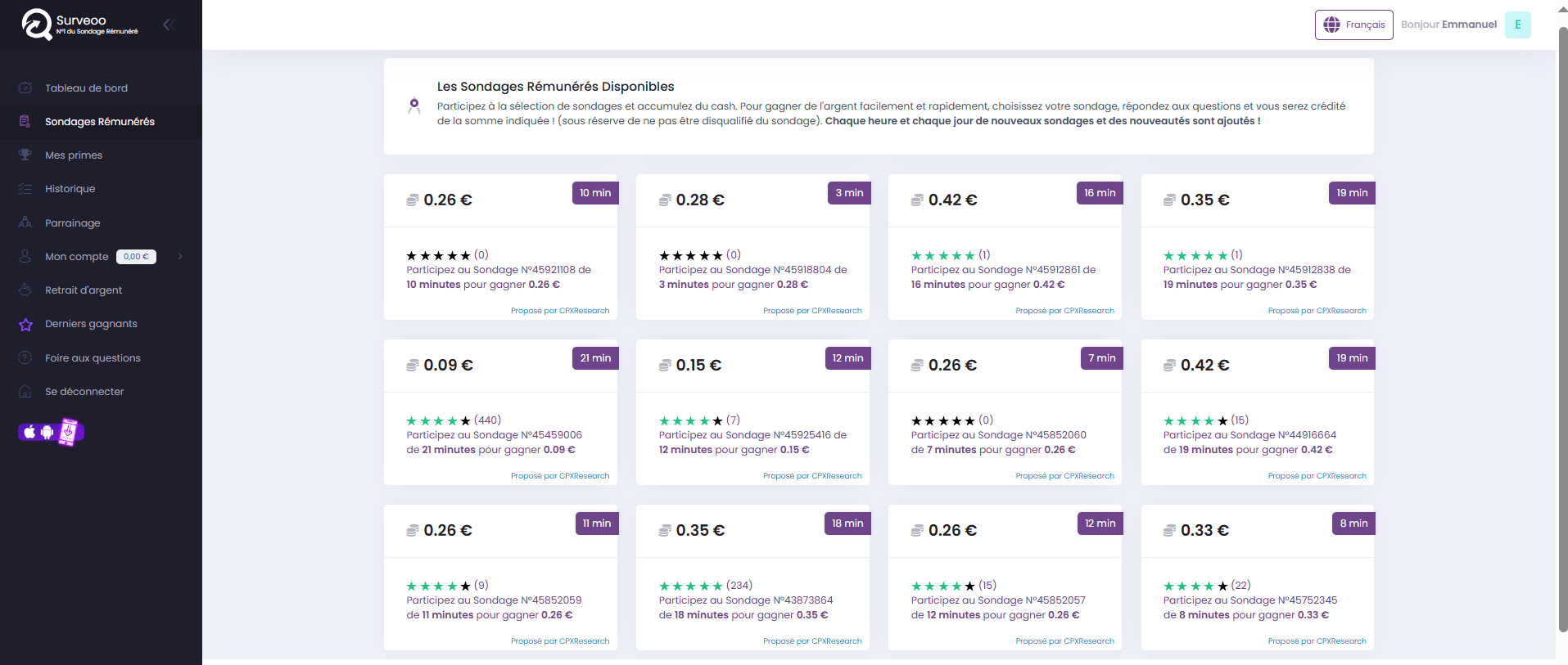 Sondages rémunérés Surveoo