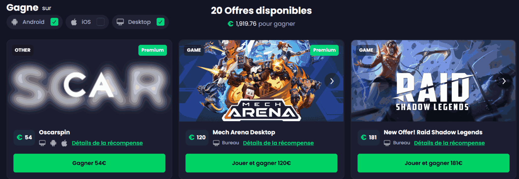 jeux freecash