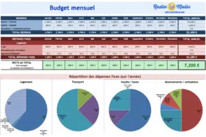 tableau budget familial mensuel excel gratuit radin malin