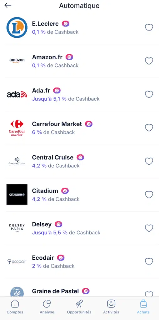 cashback automatique bankin'