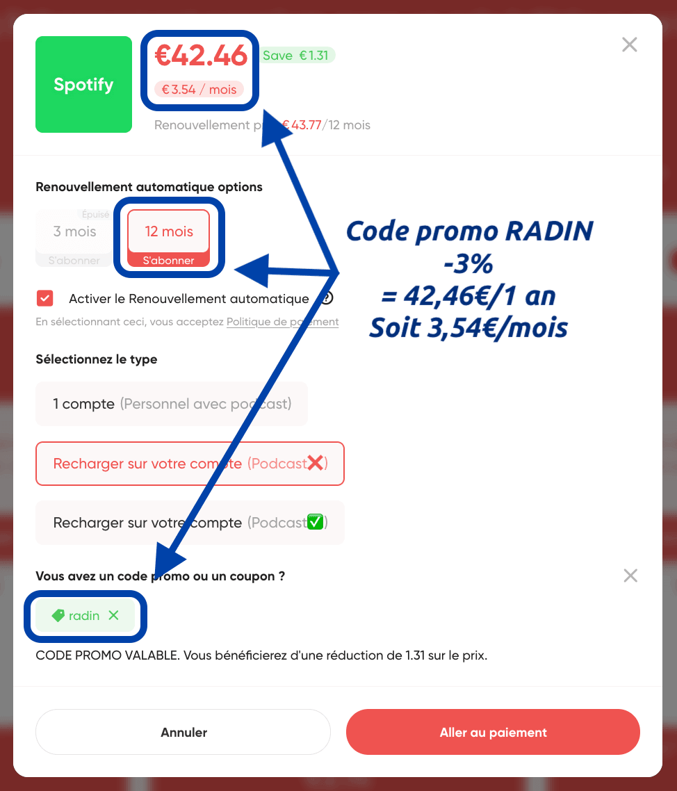 abonnement spotify premium pas cher gamsgo code promo radin