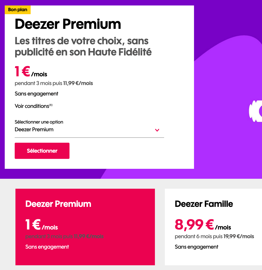 sosh option deezer 2026