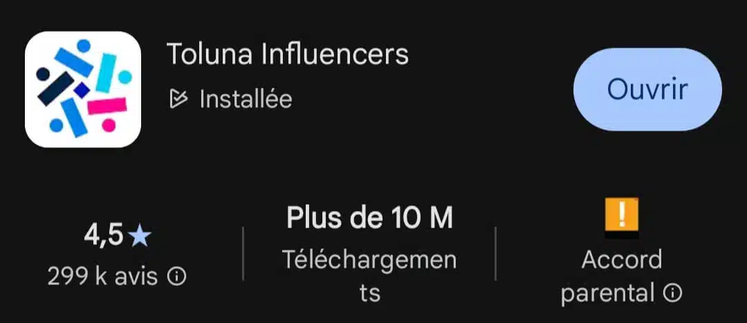 avis toluna positif négatif Google Play Store