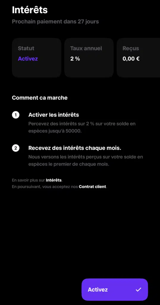 Activer 2 % sur compte rémunéré Trade Republic