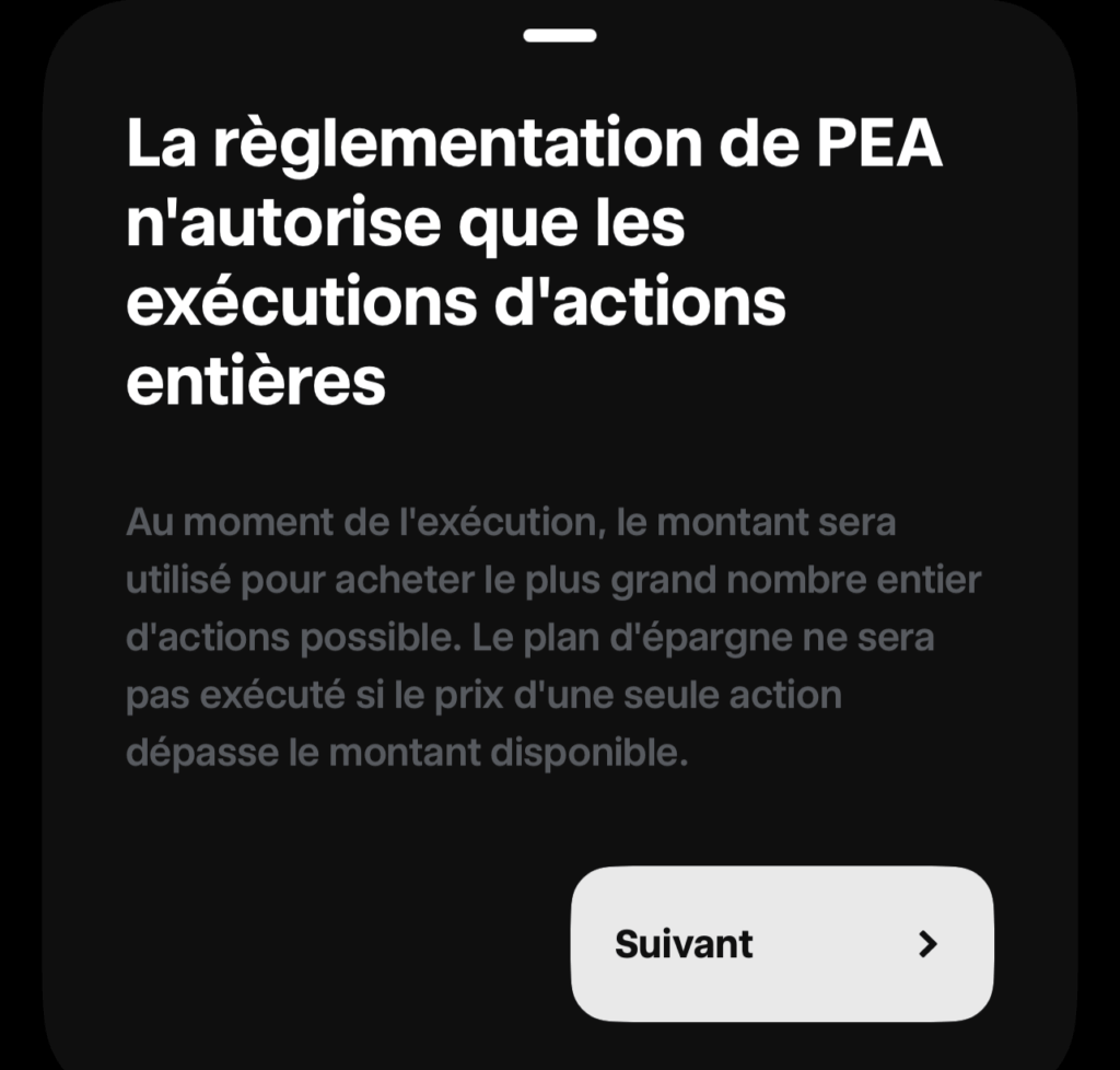 fractions d'actions sur PEA Trade Republic