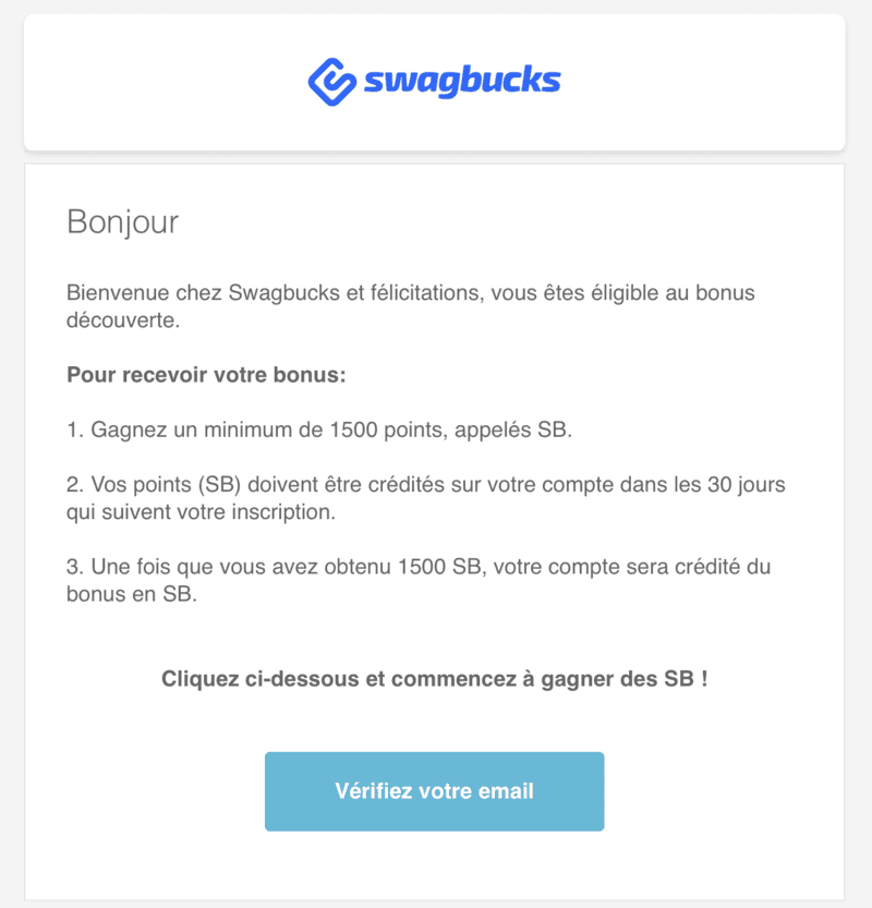 15 euros offerts sur Swagbucks