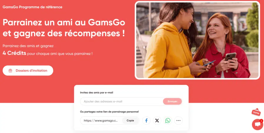 parrainage abonnements moins cher gamsgo