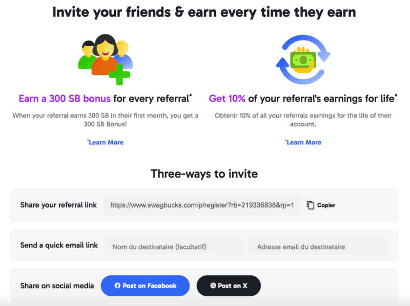 parrainage swagbucks 15 euros offerts