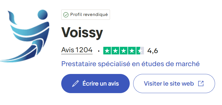 Avis Trustpilot sur l'application Voissy