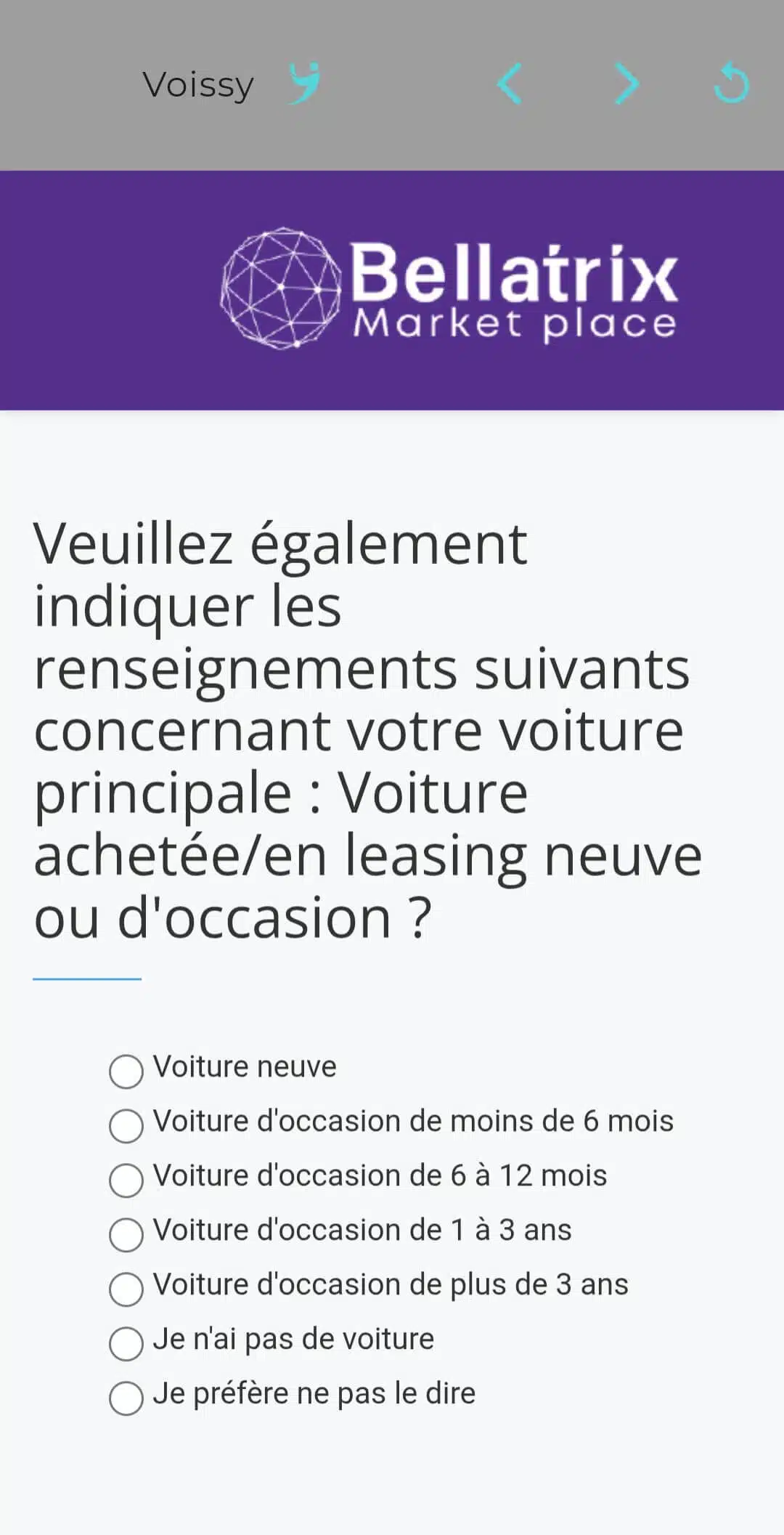 Question sur l'application Voissy
