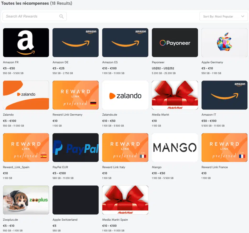 swagbucks récompenses