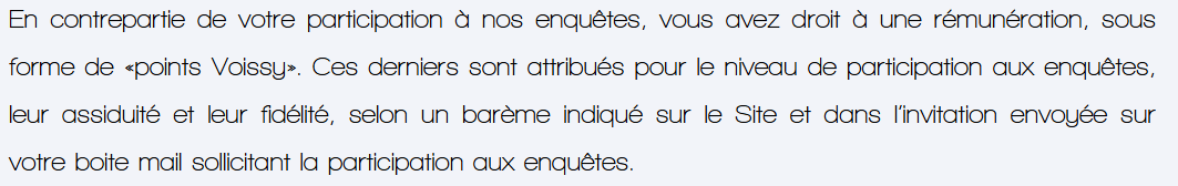 Critères attribution des points aux sondages Voissy