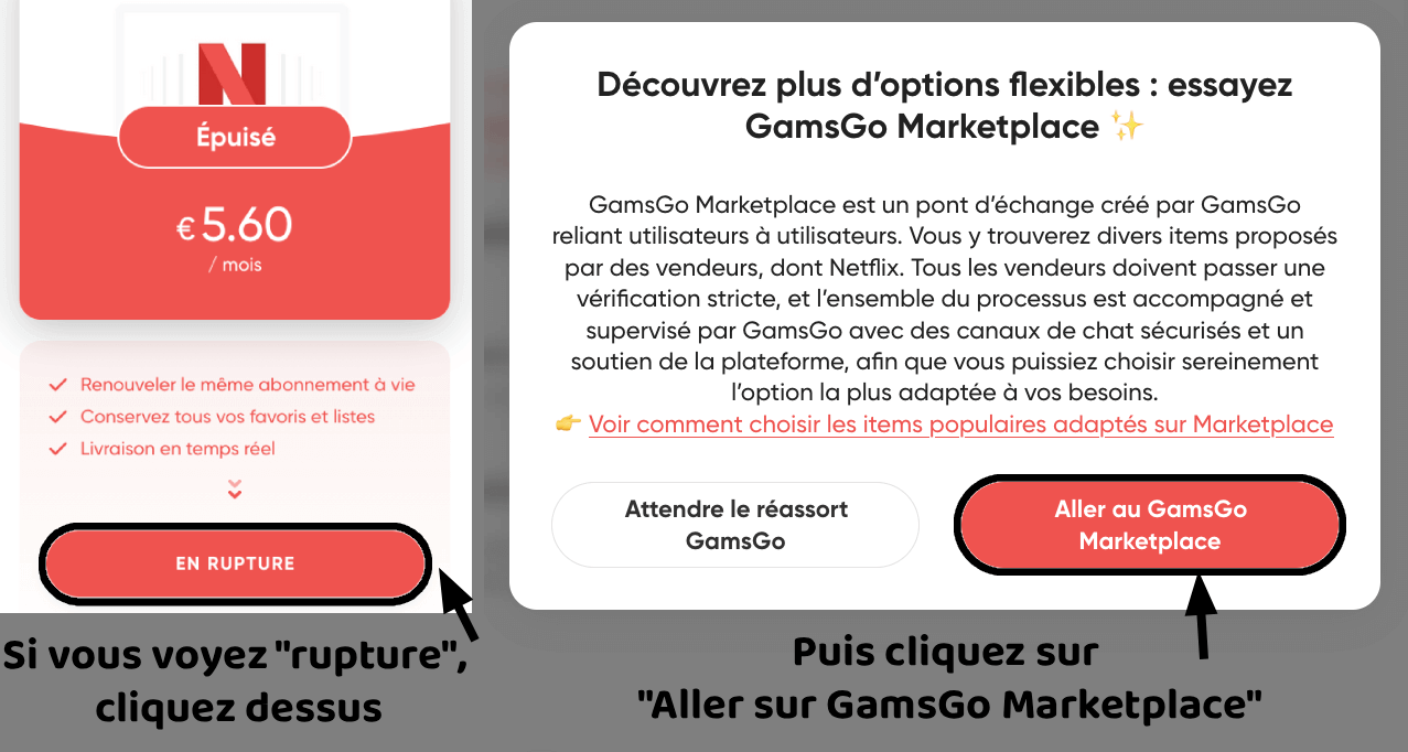 GamsGo rupture Netflix Marketplace