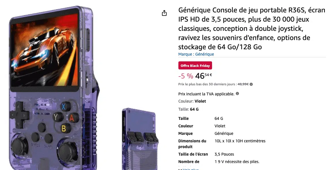 idée cadeau noël console jeux rétro r36s