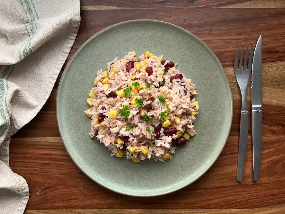 salade de riz haricots rouges recette