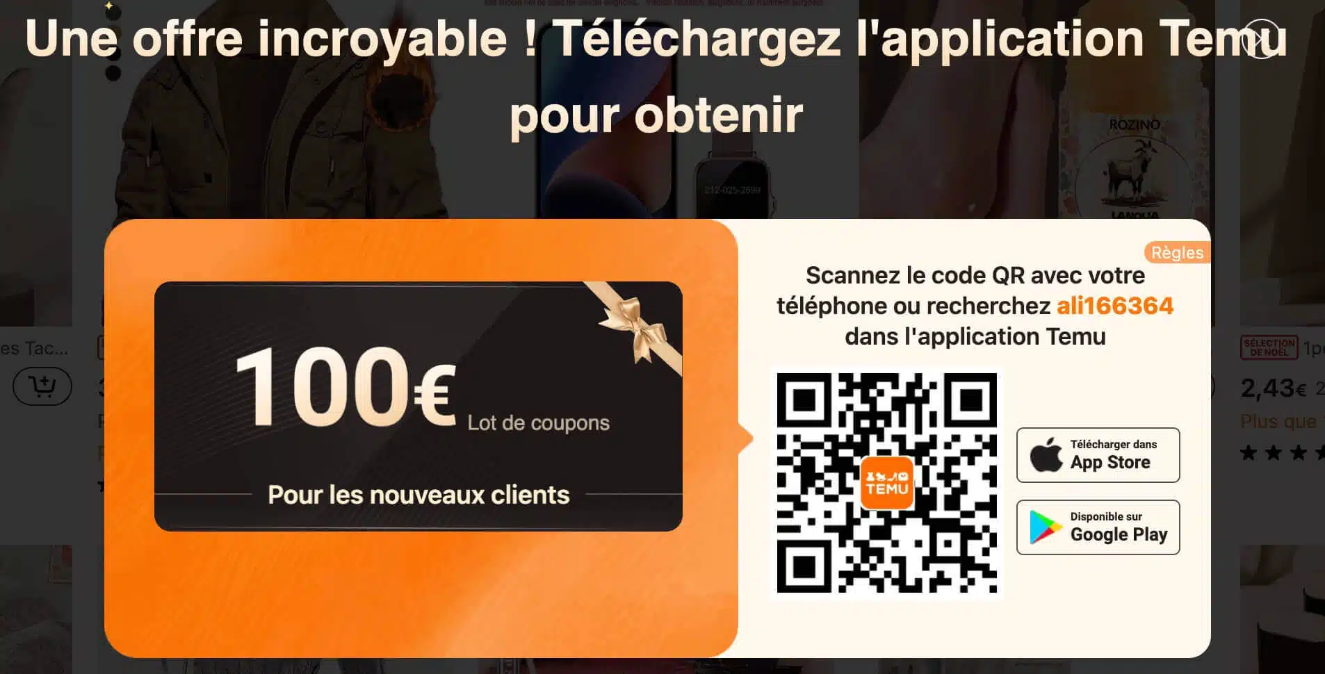 code promo temu ali166364 radin malin