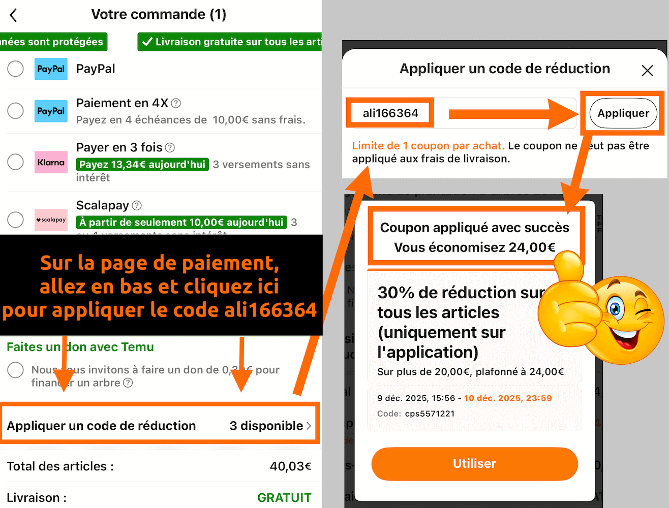 code promo temu comment utiliser
