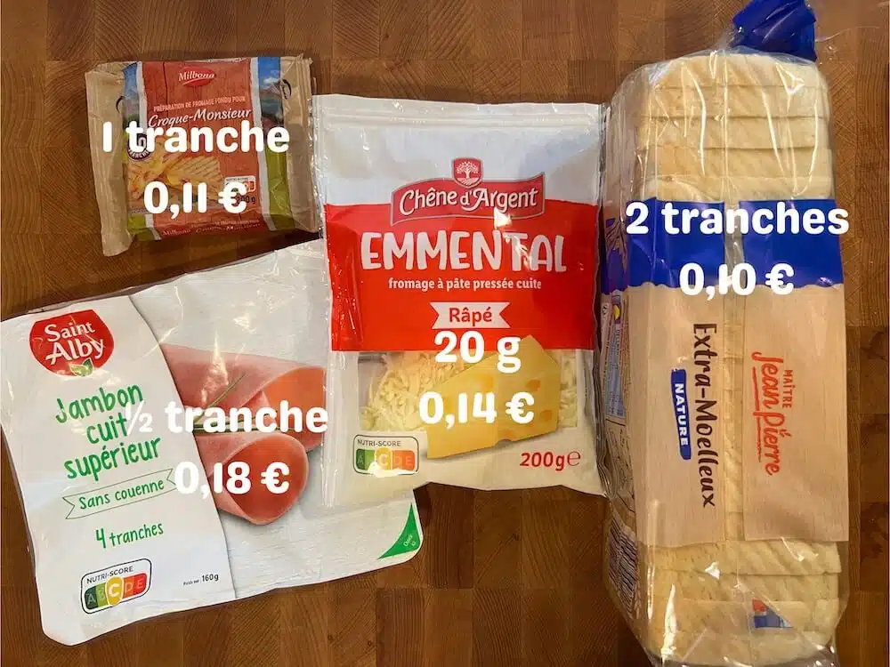 recette croque-monsieur pas cher