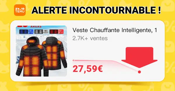 code promo temu meilleures ventes janvier 2026 gilet veste chauffante