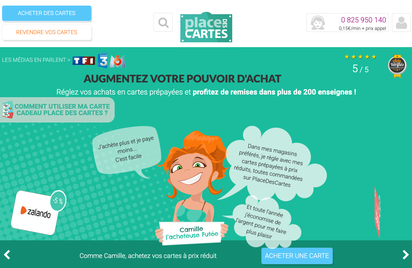 place des cartes cadeaux