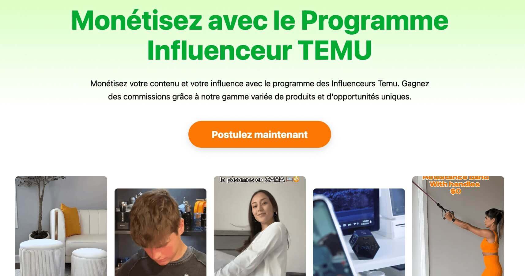 programme influenceur temu