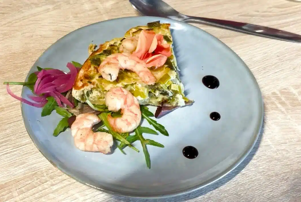 restaurant pas cher restaurant d'application entrée tarte poireaux gambas