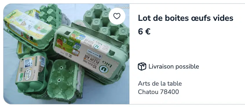 boîtes d'œufs leboncoin