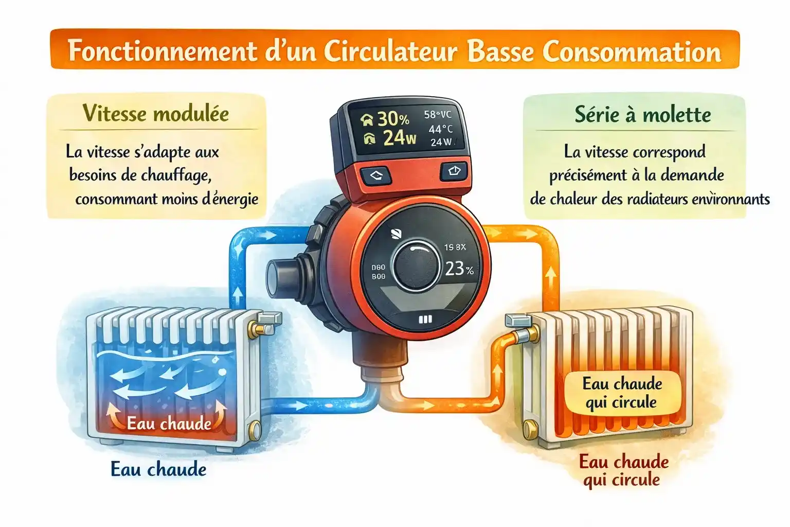 fonctionnement circulateur basse consommation