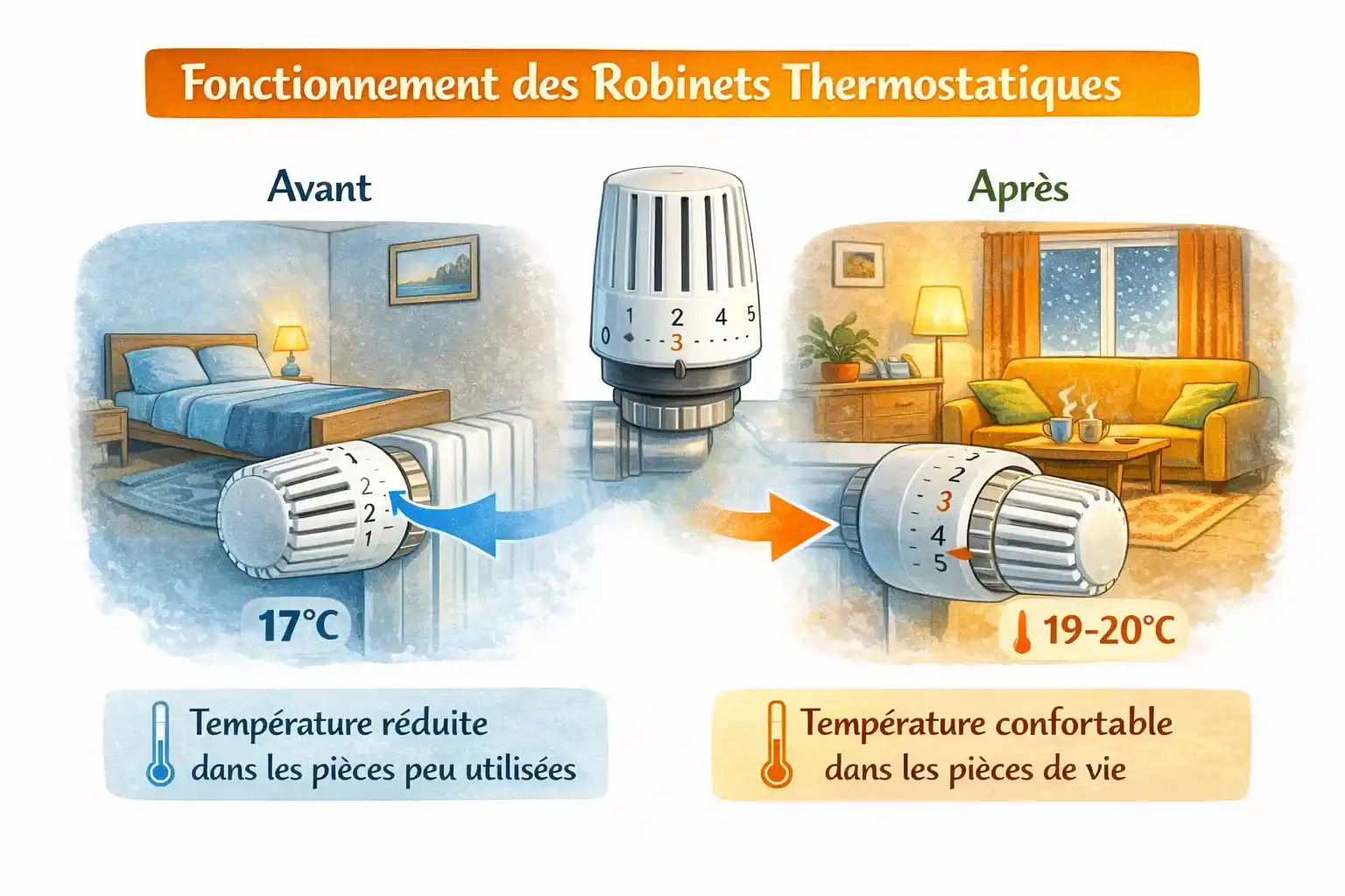 fonctionnement robinets thermostatiques