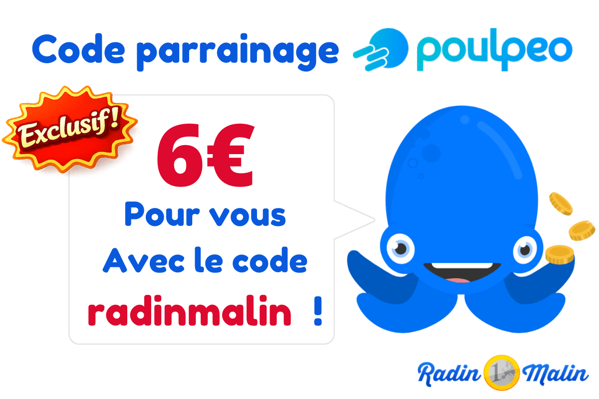 code parrainage poulpeo 6 € euros