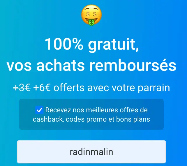code parrainage poulpeo 6 euros radin malin