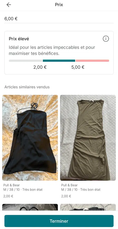 fixer le bon prix vinted