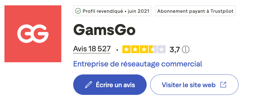 gamsgo avis 2026 trustpilot