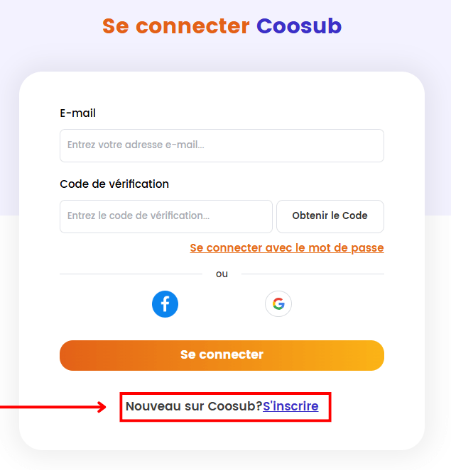 Inscription sur Coosub
