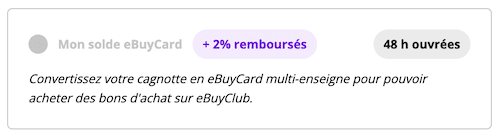 ebuyclub encaisser gains ebuycard