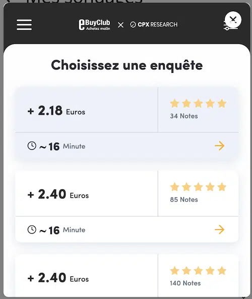ebuyclub sondages rémunérés