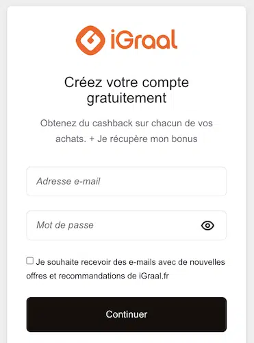 inscription iGraal 10 euros parrainage
