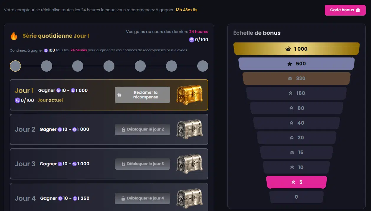 Récompenses pour la régularité sur Savebucks