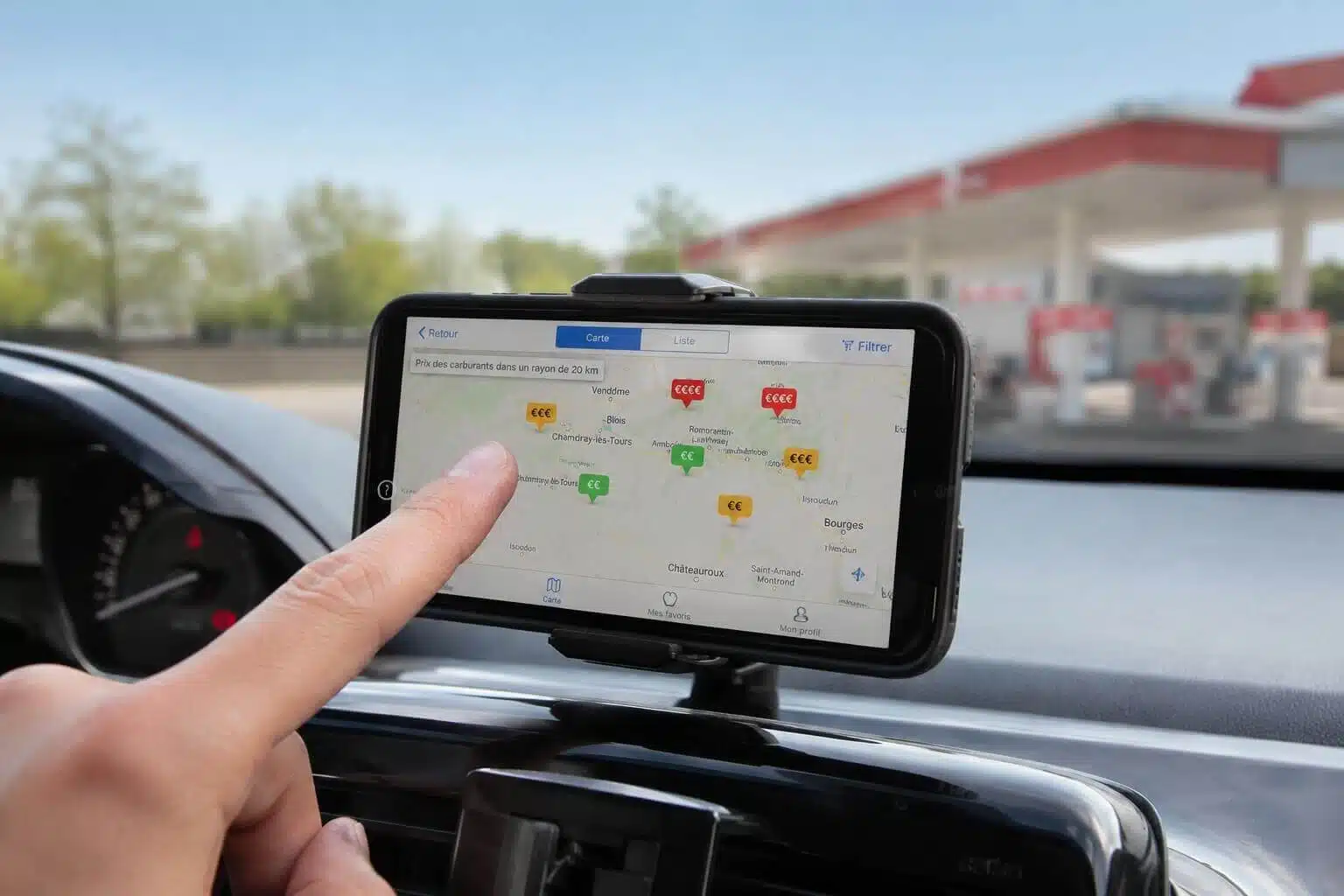 application carburant pas cher essence station iphone android