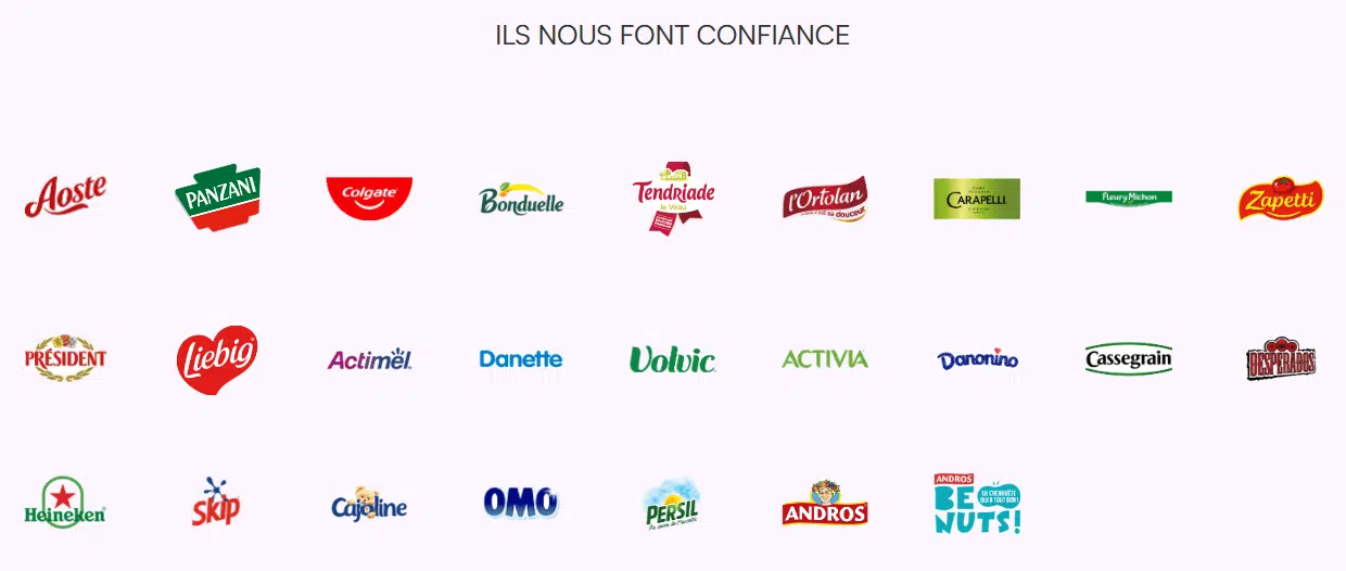 Les marques partenaires de l'application 10%