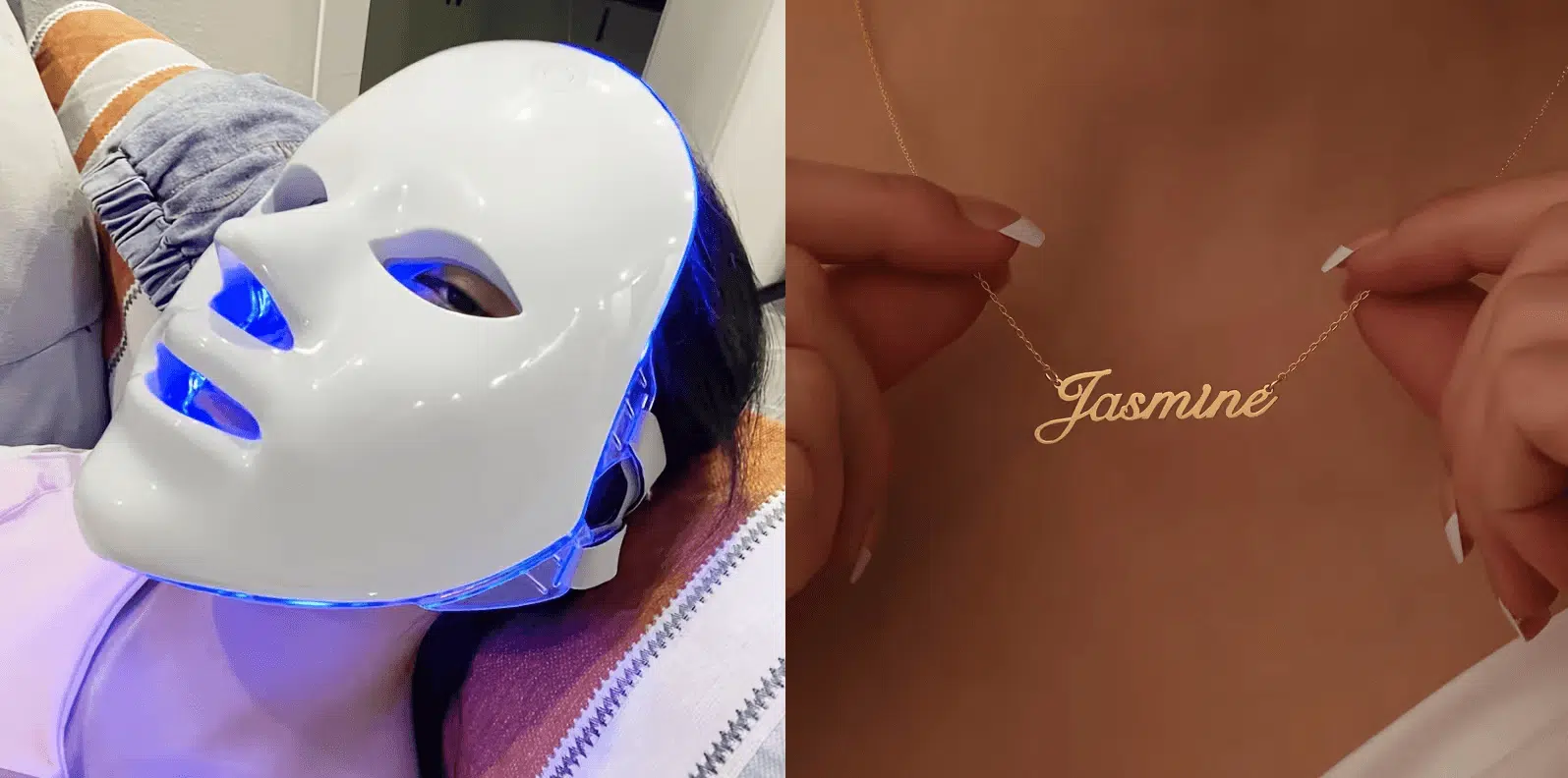 Masque LED et collier avec prénom