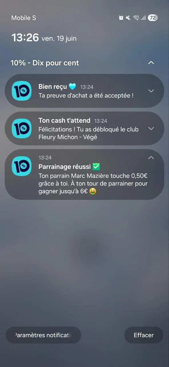 10 % parrainage réussi